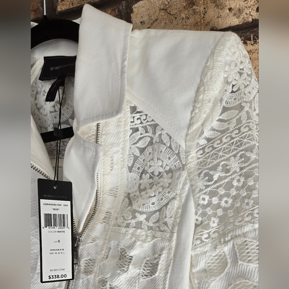 C - NWT BCBGMaxazria white jacquard jacket "boe" - Picture 9 of 9